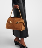 Ferragamo Hug Medium croc-effect suede shoulder bag