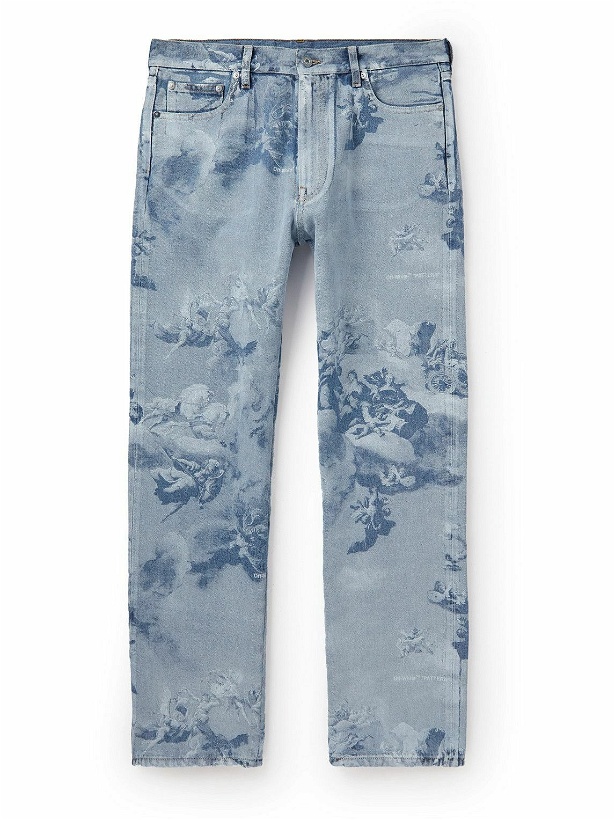 Photo: Off-White - Straight-Leg Printed Jeans - Blue