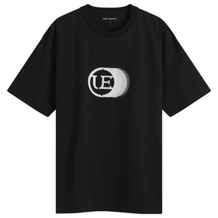 Photo: Uniform Experiment Men's Moire UE T-Shirt in Black