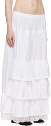 OPEN YY White Rolled Waist Tiered Midi Skirt