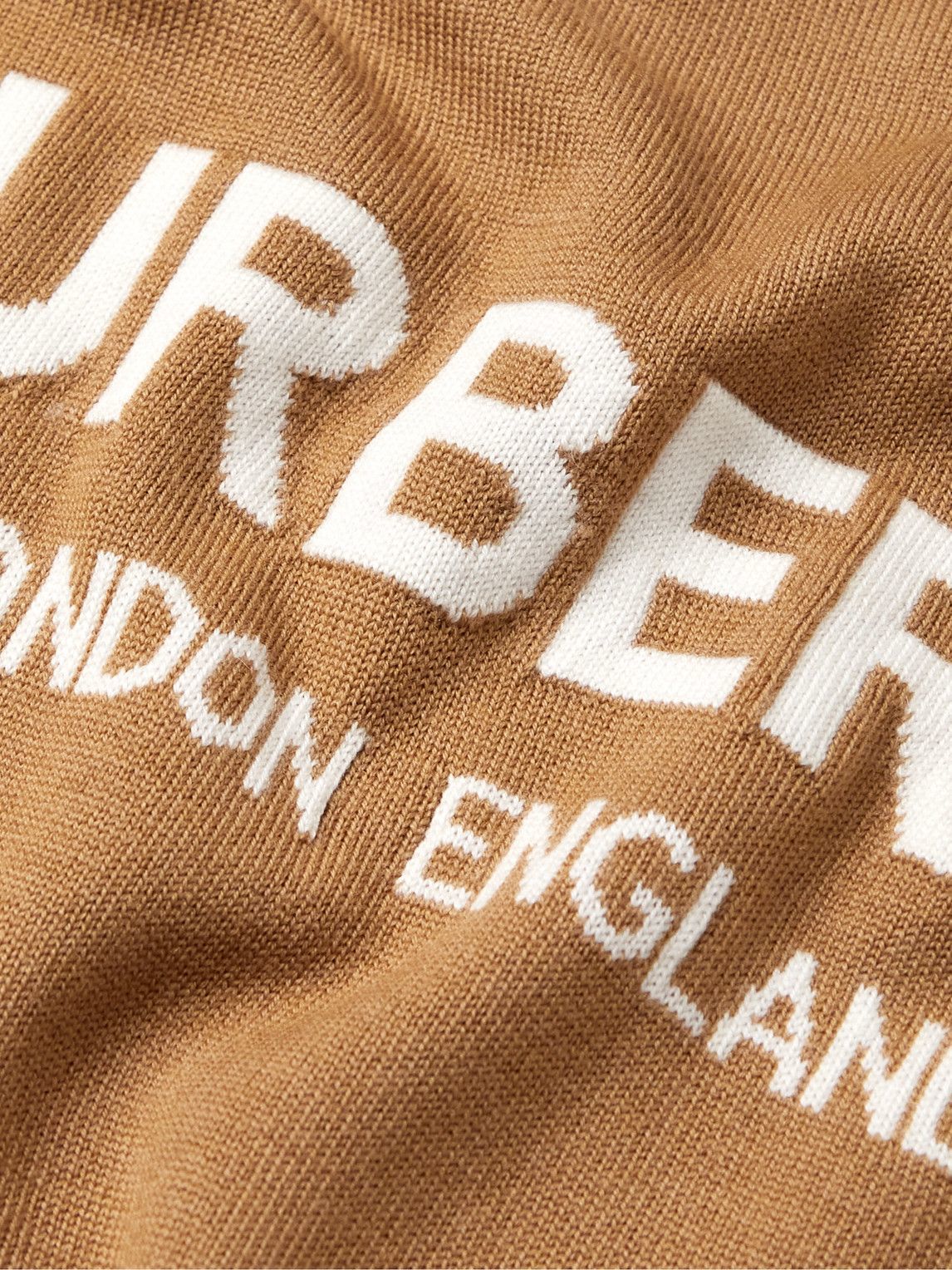 Burberry - Logo-Intarsia Wool-Blend Sweater - Brown