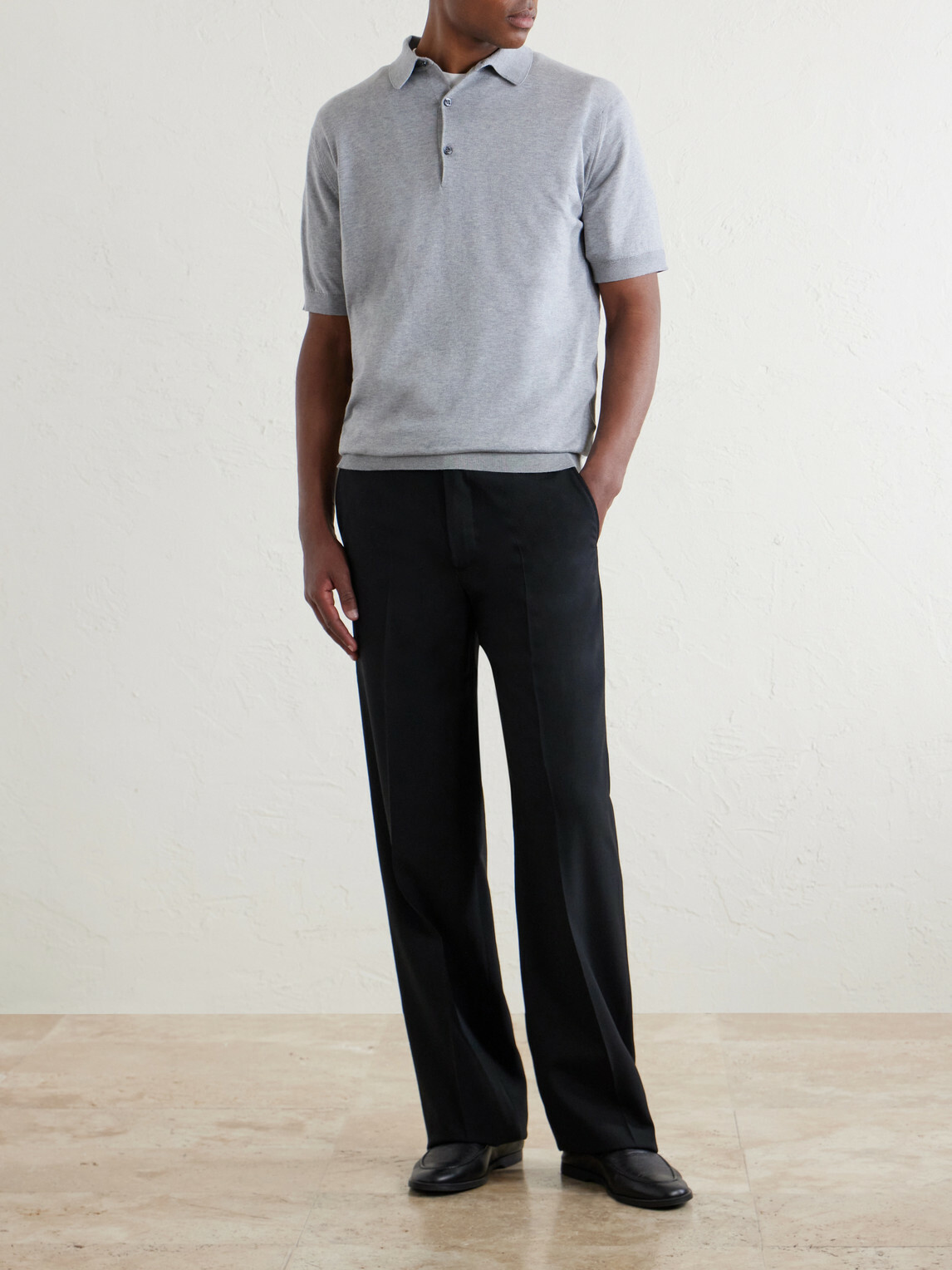 John Smedley - Adrian Slim-Fit Sea Island Cotton Polo Shirt - Gray