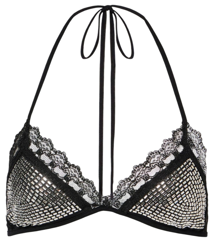 Photo: The Attico Embellished tulle bra top