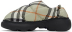 Burberry Green Check Nylon Pillow Loafers