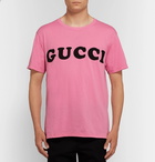 Gucci - Logo-Print Cotton-Jersey T-Shirt - Men - Pink