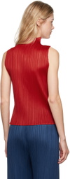 PLEATS PLEASE ISSEY MIYAKE Red New Colorful Basics 3 Tank Top