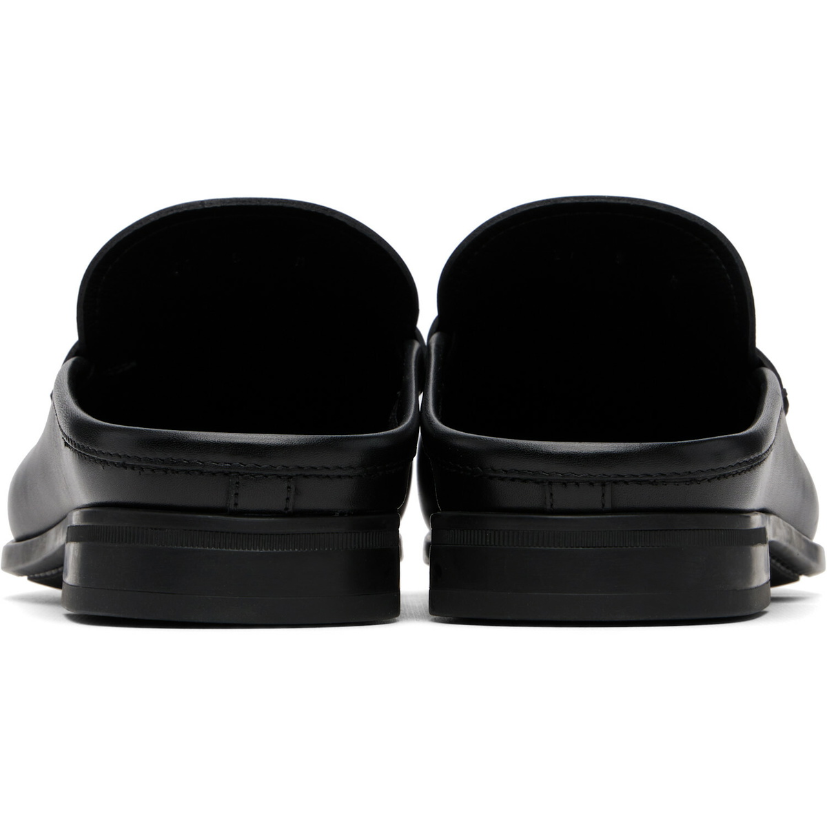 Ferragamo Black Gancini Ornament Mule Loafers