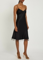 Anna October Antea Cut-out Satin Midi Dress Black