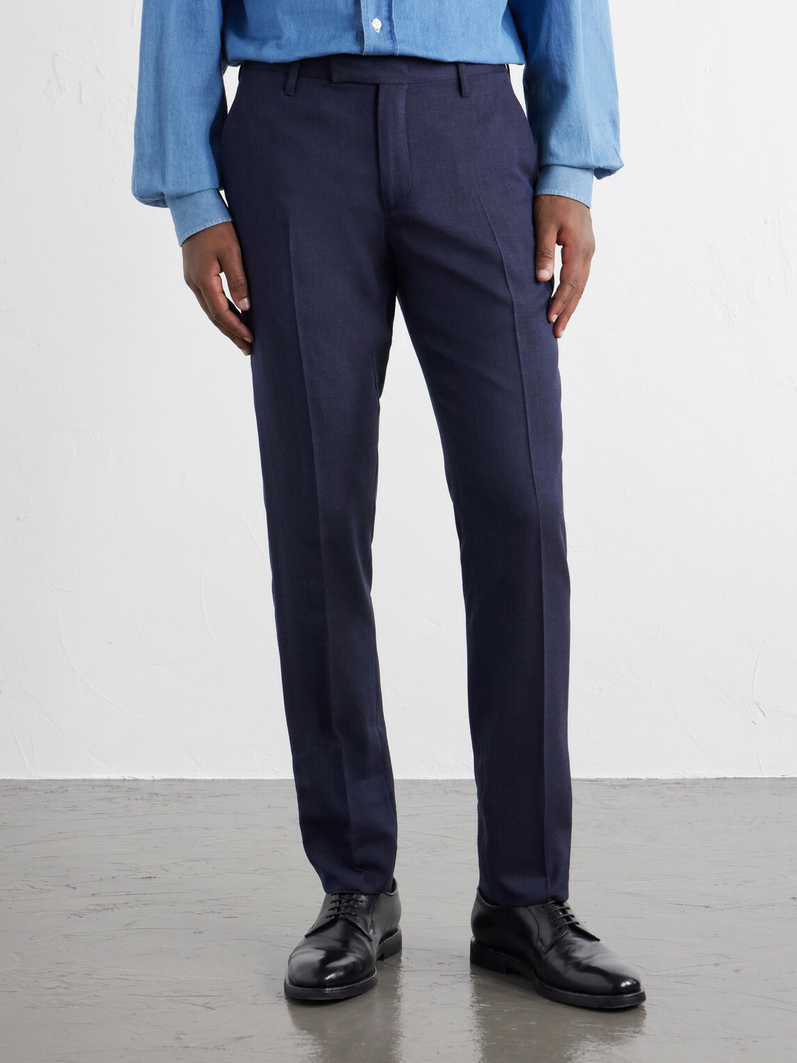 Mr P. - Straight-Leg Wool, Silk and Linen-Blend Trousers - Blue