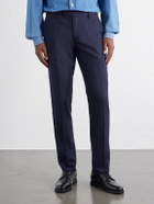 Mr P. - Straight-Leg Wool, Silk and Linen-Blend Trousers - Blue