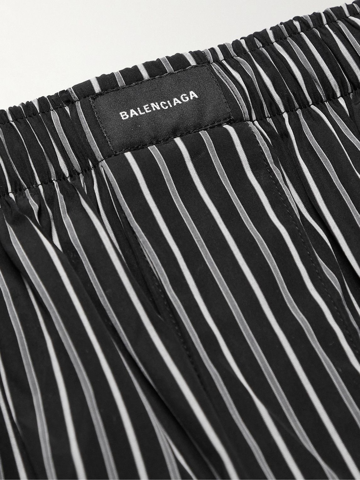 Balenciaga - Striped Cotton-Poplin Pyjama Trousers - Black
