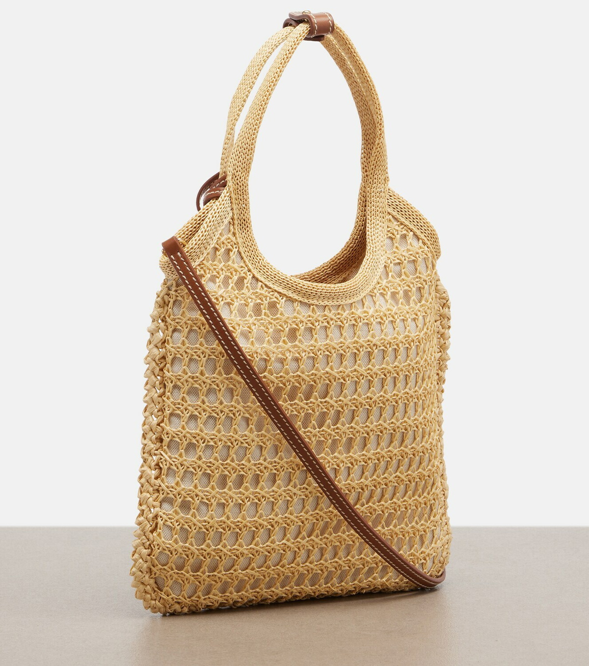 Miu Miu Ivy crochet raffia shoulder bag