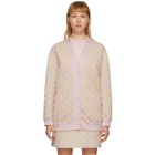 Fendi Pink Quilted Daisies Cardigan