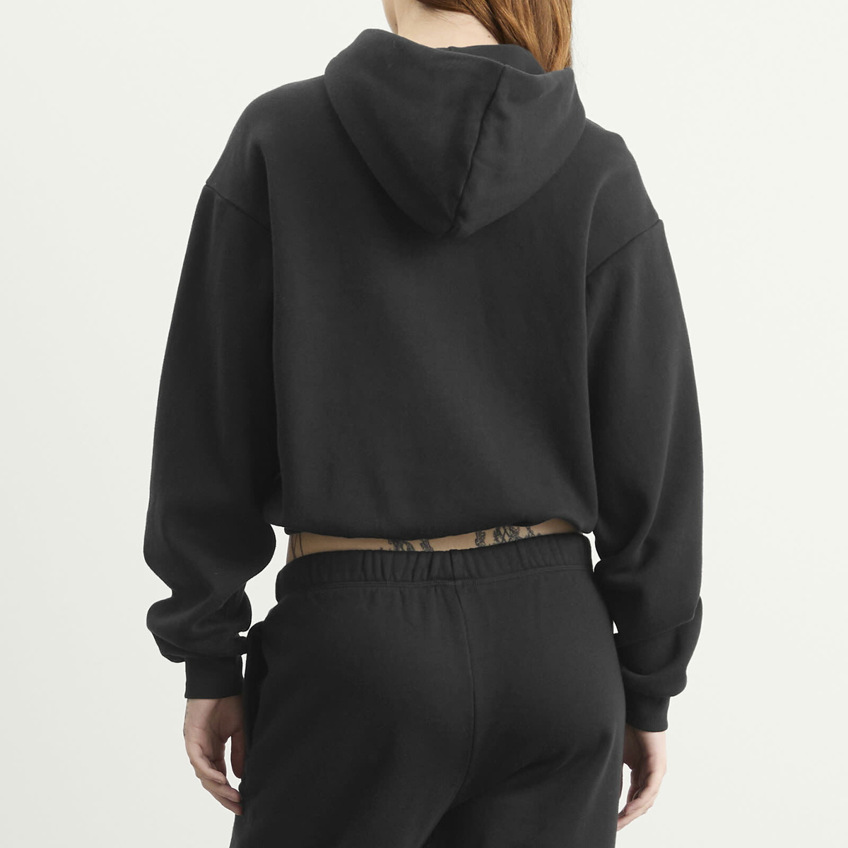 SKIMS Women's Cotton Fleece Classic Pullover Hoodie in Onyx