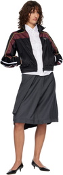 Martine Rose Black & Burgundy Shrunken Track Jacket