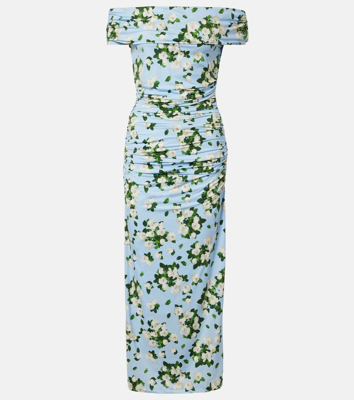 Carolina Herrera Floral ruched jersey midi dress