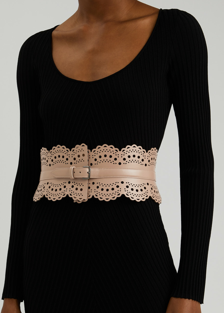 Alaïa Bustier Laser-cut Leather Belt ALAÏA