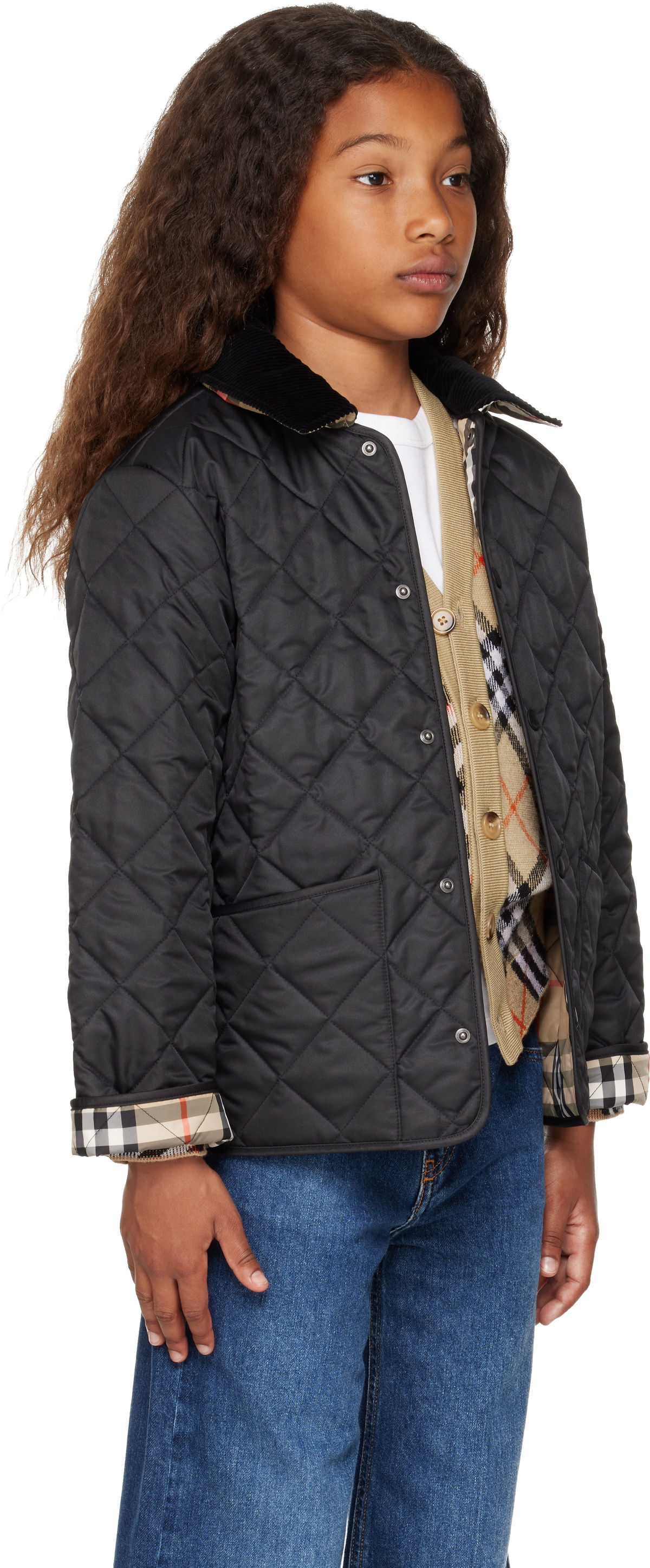 m*i様 BURBERRY キッズ キルティングジャケット ブラック 116cm Burberry Kids Black Quilted Jacket Burberry