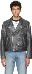 Sunflower Black Cracked Leather Jacket