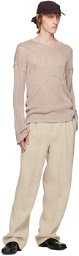 MISBHV Beige Jordan Barrett Edition Semi-Sheer Sweater
