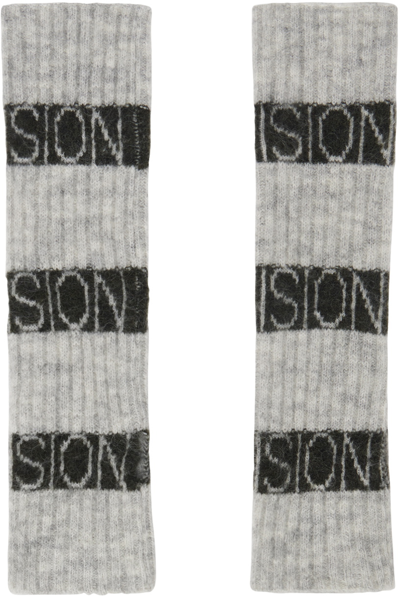 (di)vision Gray Striped Arm Warmers