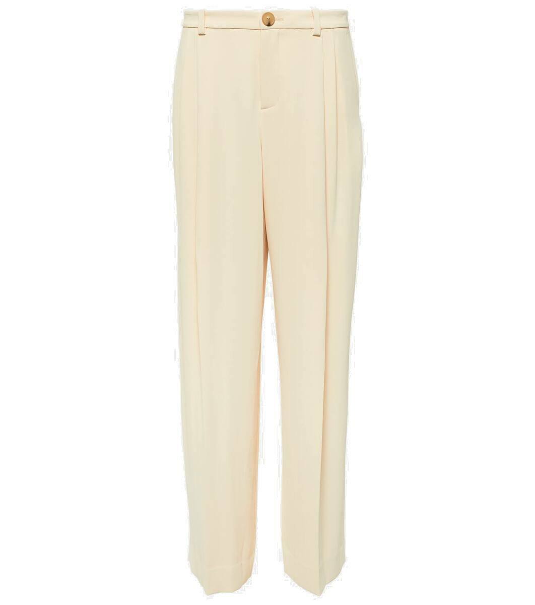 Vince Off-White Satin Bias Trousers Vince