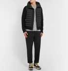 Moncler - Panelled Wool-Blend and Quilted Shell Hooded Down Jacket - Men - Black
