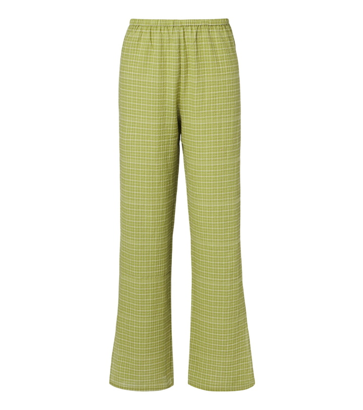Photo: Asceno Loreto checked cotton wide-leg pants