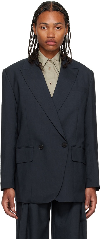 Photo: LOW CLASSIC Navy Double-Breasted Blazer