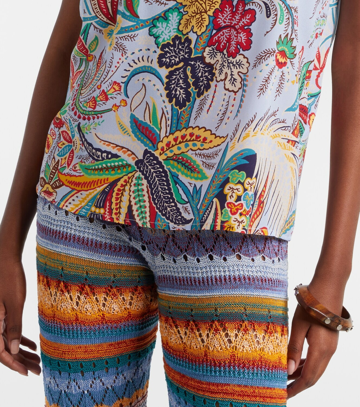 Etro Paisley silk crêpe de chine top