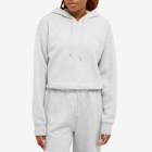 Good American Women's Brushed Fleece Crop Hoodie in Grey