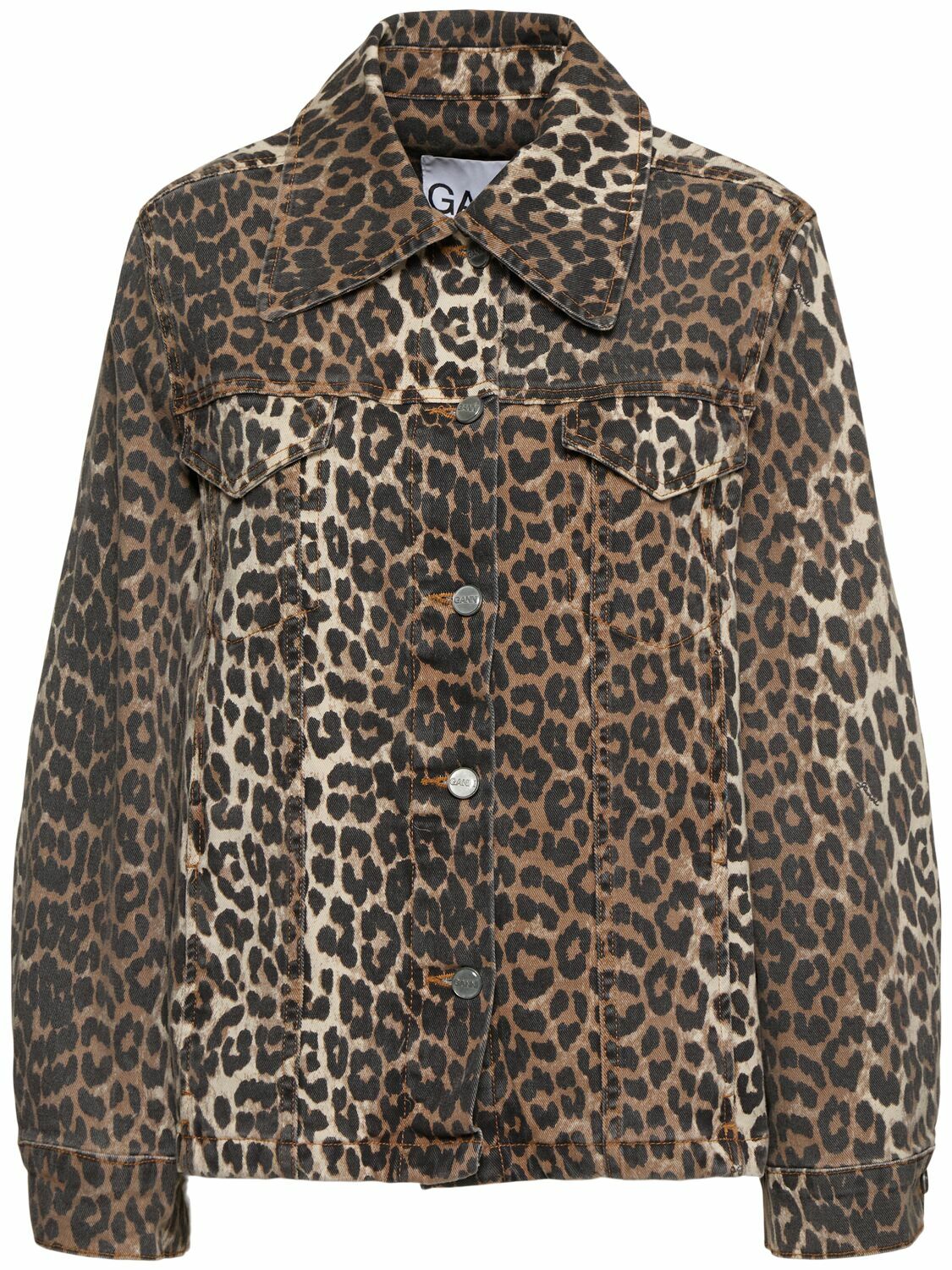 【関税&送料込み】Ganni Leopard Denim Jacket GANNI Leopard Print Denim Jacket GANNI