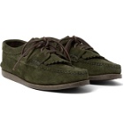Yuketen - Textured-Leather Kiltie Derby Shoes - Green