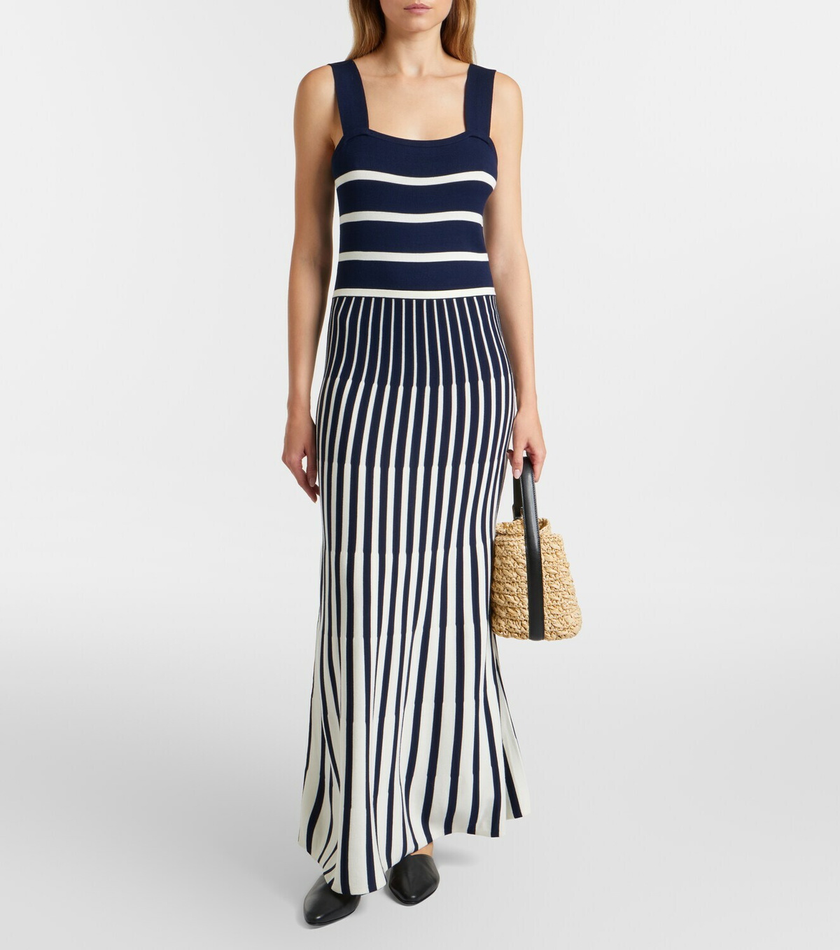 Velvet Aveline striped knitted maxi dress