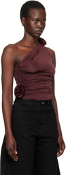 Magda Butrym Burgundy One Shoulder Tank Top