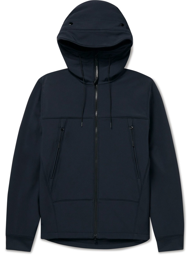 Photo: C.P. Company - Goggle-Detailed Recycled Shell-R Hooded Jacket - Blue