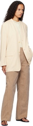 AURALEE Brown Washed Organic Canvas Jeans
