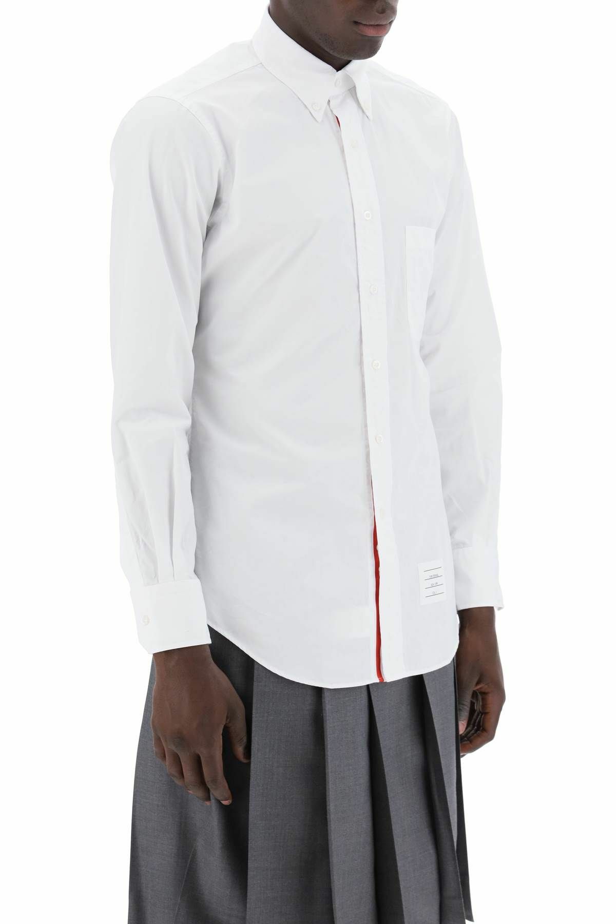 T-shirt Manches Longues Thom Browne - Blanc Avec Rayures Grises, Taille 1, Neuf Sans étiquette