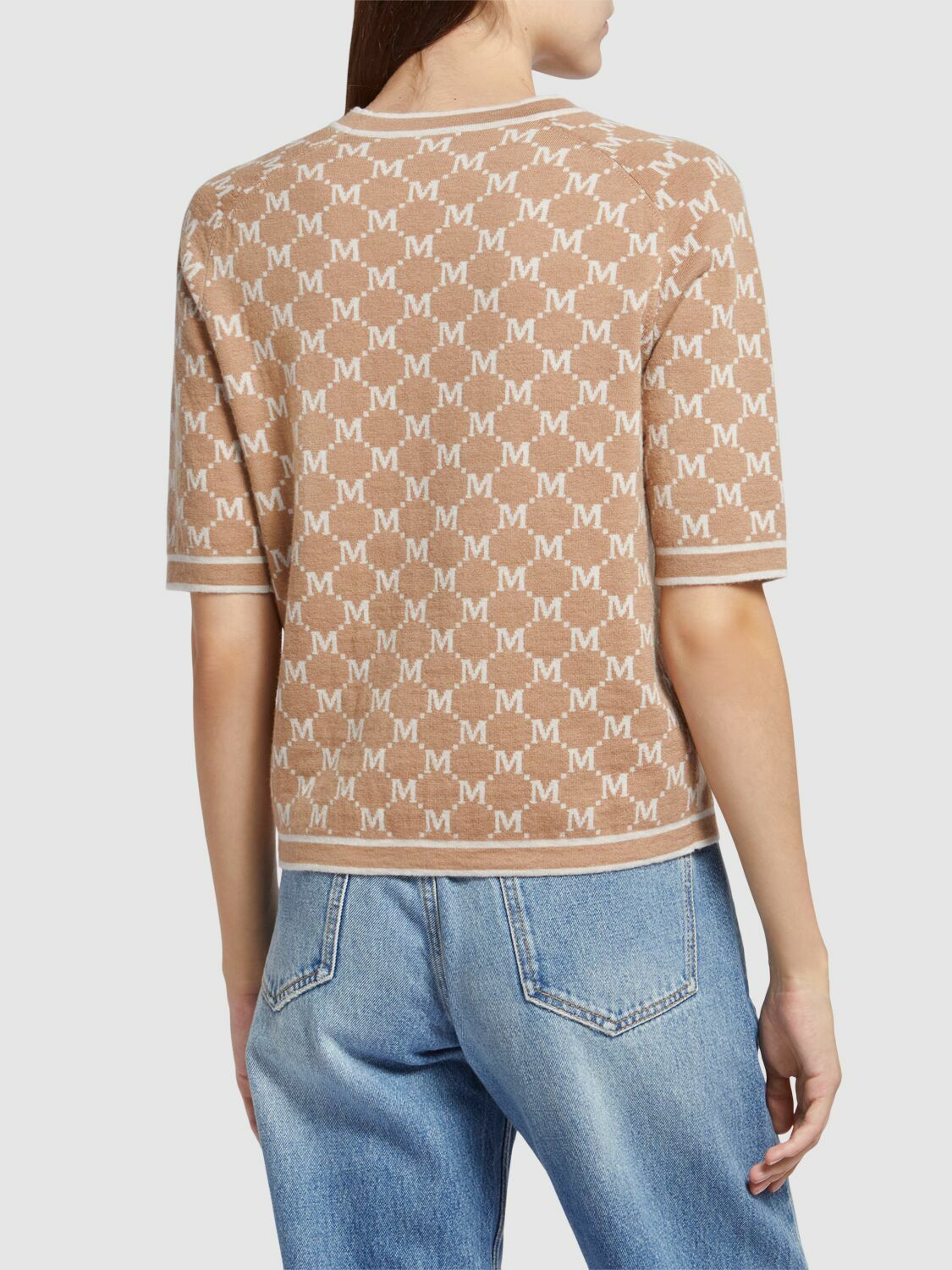 MAX MARA★W'S PORTICI S/S SHIRT - PORTICI 012 113684 S MAX MARA Portici Knit Logo Short Sleeved Top S Max Mara