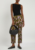 Julia Heuer Jack Kristall Plissé Satin Trousers Green