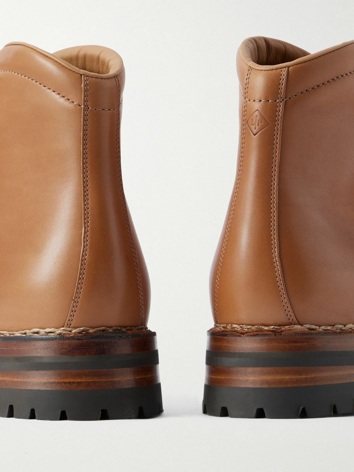 Loro Piana - Oiled Leather Lace-Up Boots - Brown