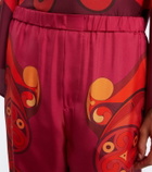 La DoubleJ Club printed silk twill wide-leg pants