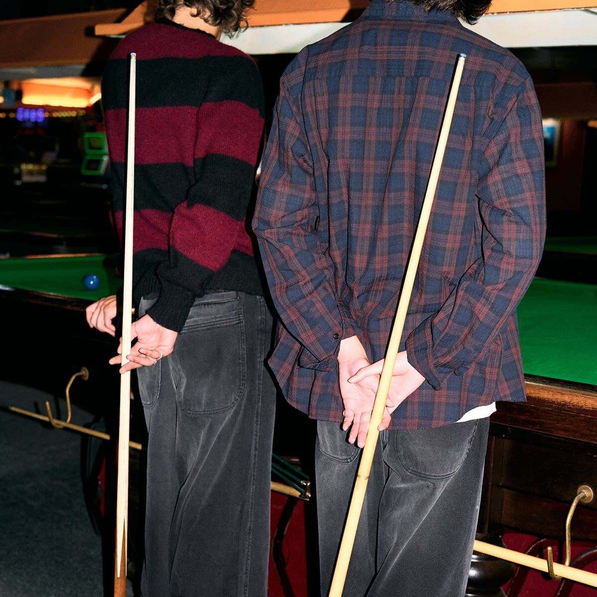END. x YMC Curtis Shirt Shadow Plaid in Plum/Black Plaid