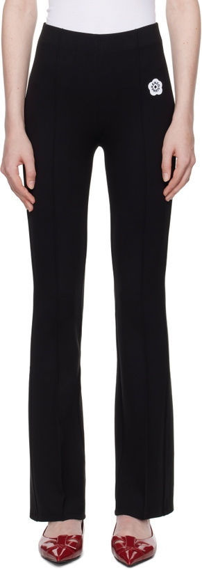 Photo: Kenzo Black Kenzo Paris 'Boke Flower 2.0' Embroidered Flare Trousers