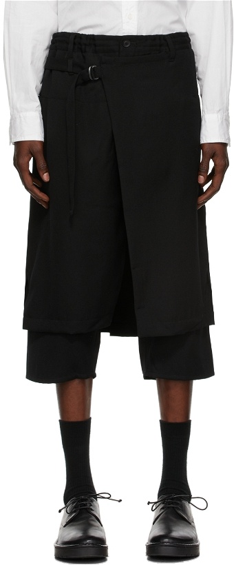 Photo: Yohji Yamamoto Black Cropped Wrap Trousers