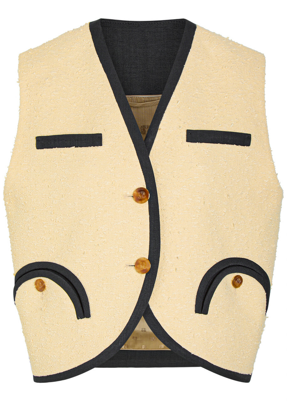 Blaze Milano Orinda Gliss Bouclé Gilet Beige