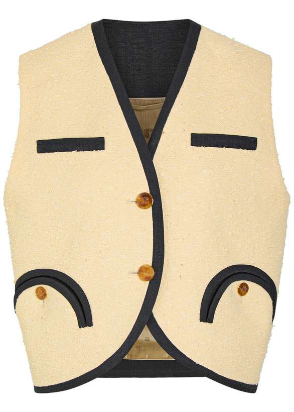 Photo: Blaze Milano Orinda Gliss Bouclé Gilet Beige