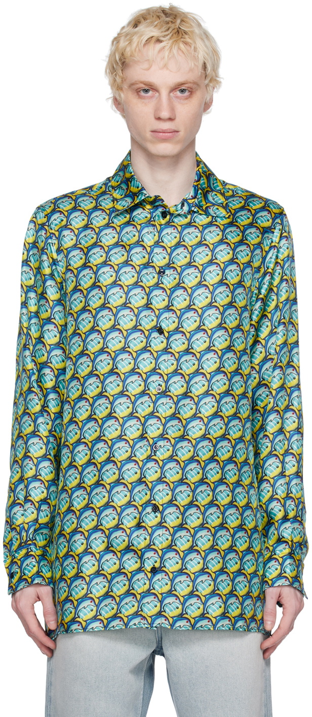 Botter Blue Printed Shirt Botter