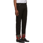 Alexander McQueen Black Bull Denim Check Jeans