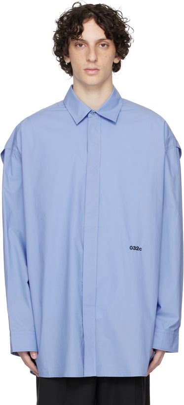 Photo: 032c Blue 'Please Steam' Oversized Shirt